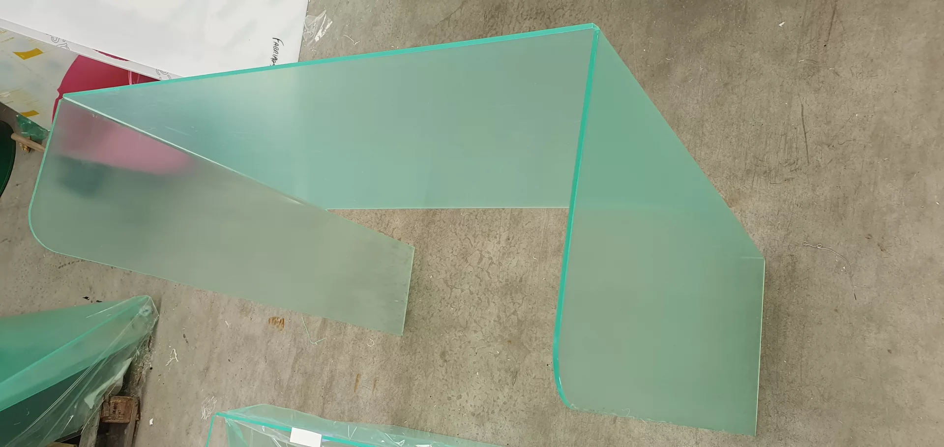 Frosted Perspex Screens, Glacier Green Frosted Perspex, Bent Acrylic Screens